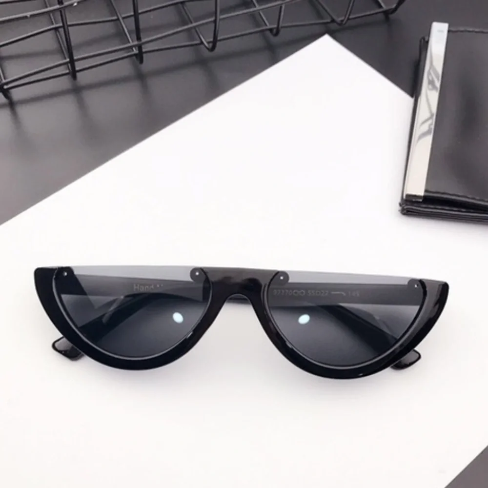 Jamie Half FRAME Black Grey Lense Sunnies Sunglasses
